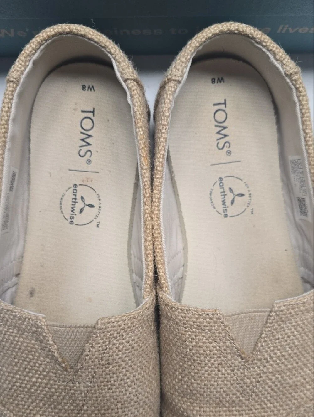 Toms Women's Slip-On Espadrilles in Natural Beige- Size 8W